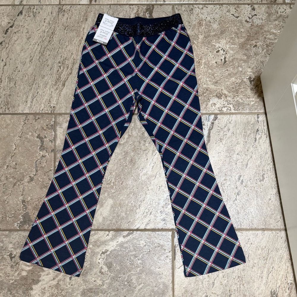 NWT Size 5 365 KIDS Plaid Flare leggings